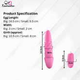 Product specs: 14.5cm & 5.5cm vibrating eggs with remote control β Kaamastra pleasure se